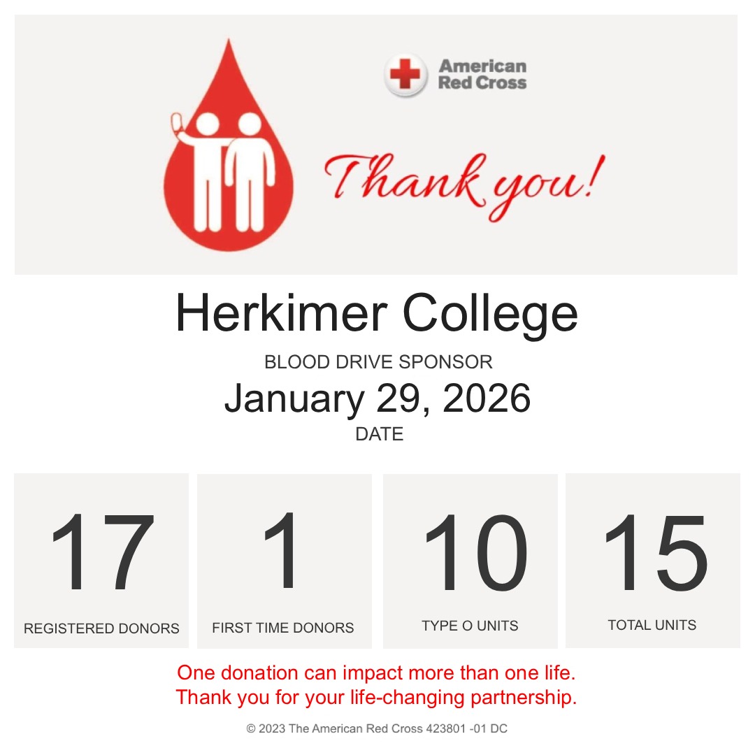 Herkimer College 1.29 Blood Drive Results