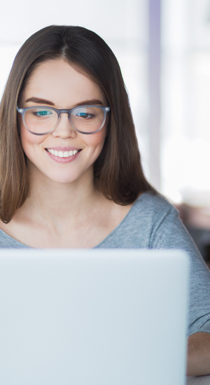Girl working on laptop